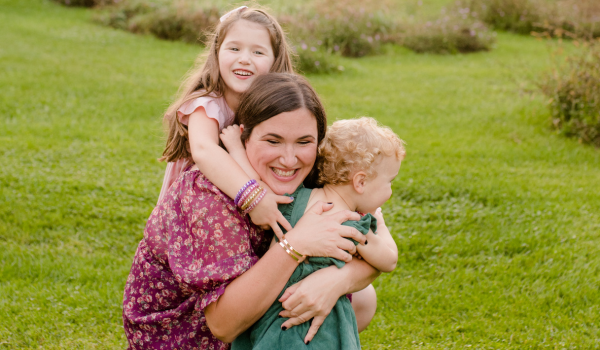 three girls in the garden