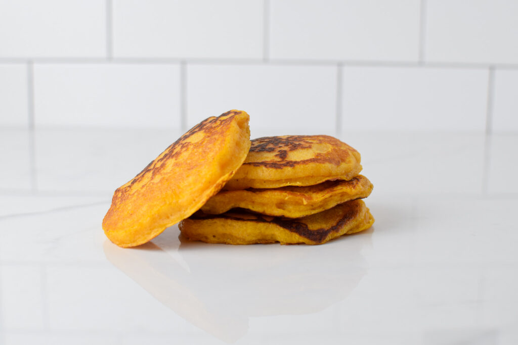 Sourdough Pumpkin Pancakes from scratch in a stack