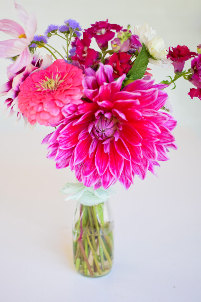 flowers from a cutting garden in a vase