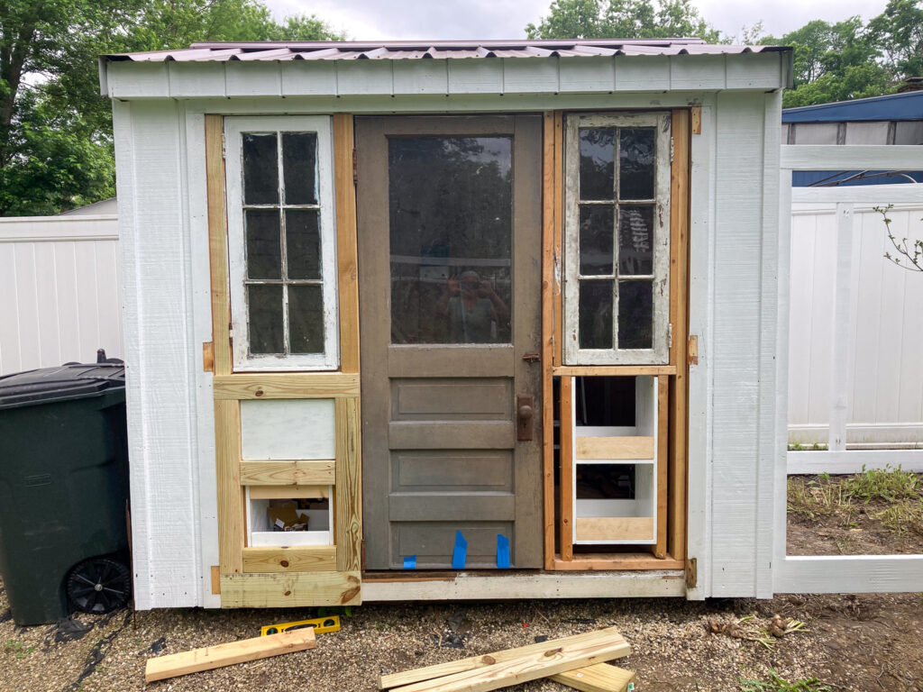 shed being converted to a chicken coop