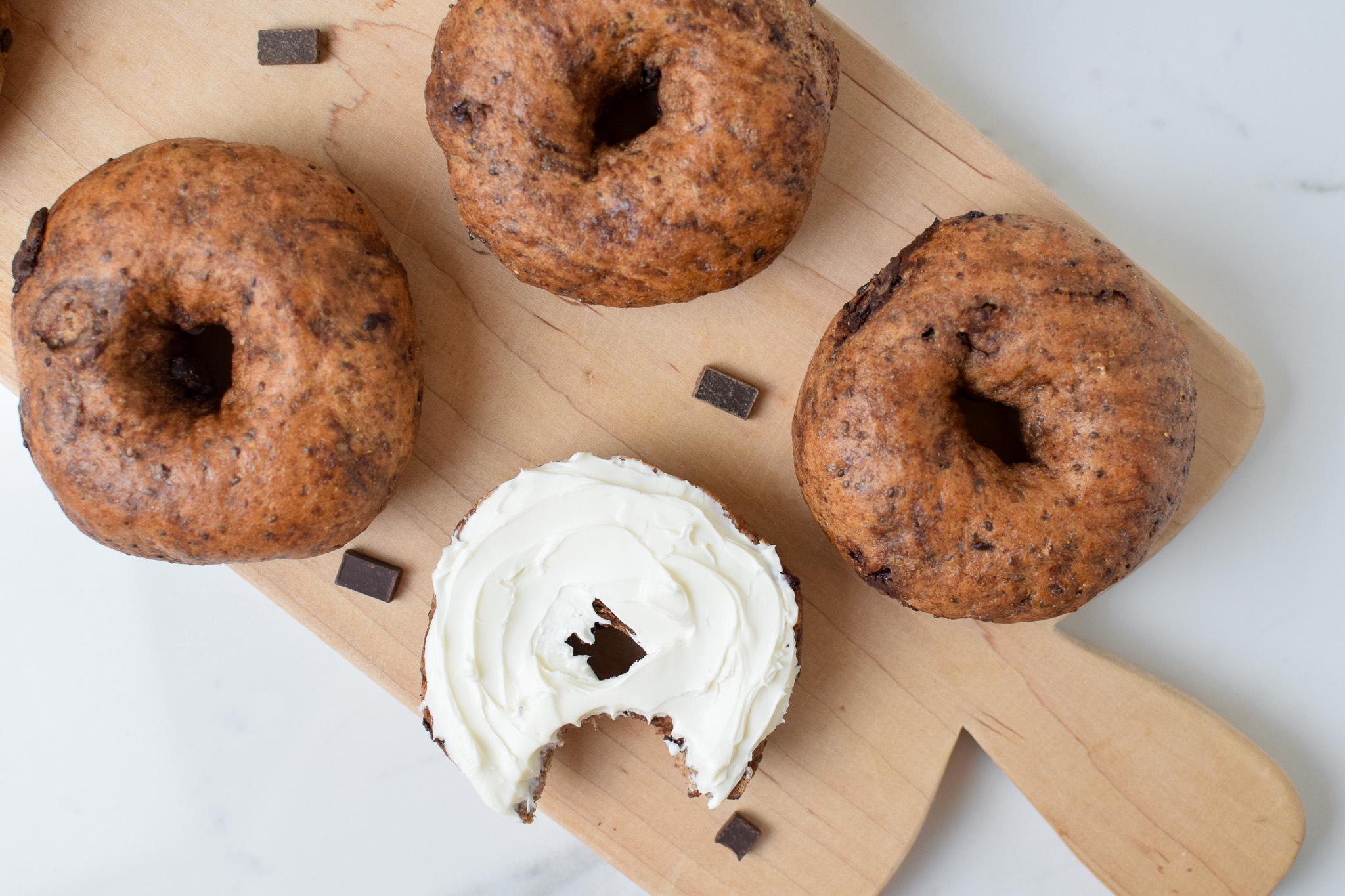 bagels on a serving board