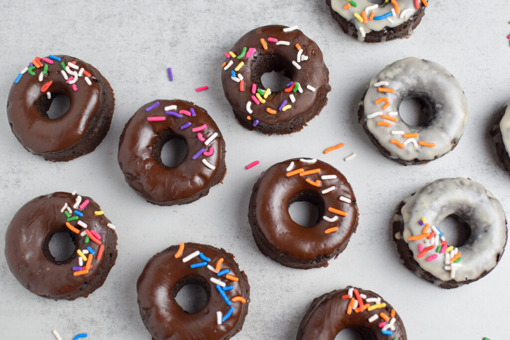 chocolate frosted mini donuts