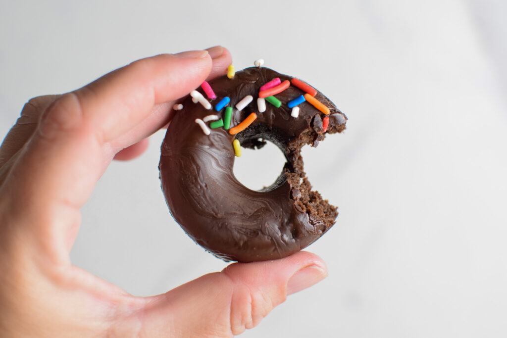 chocolate frosted mini donut