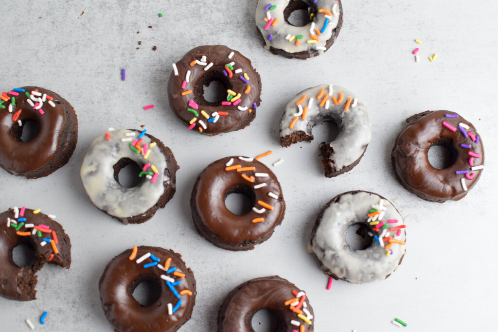 healthy chocolate donut with sprinkles 