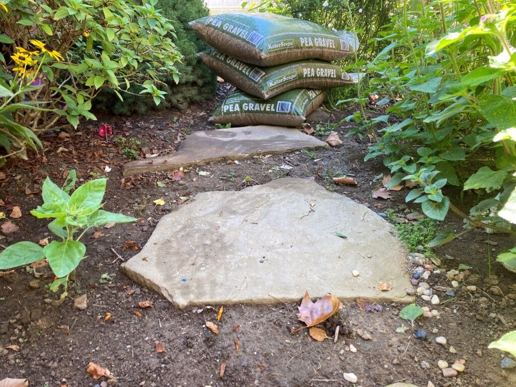 laying stepping stones for a path